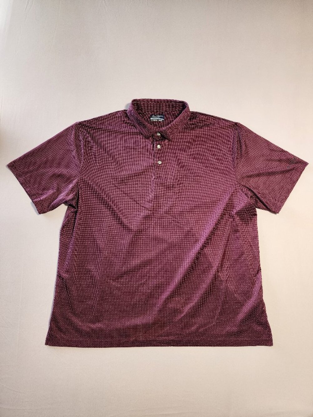 Ben Hogan Performance Men's Golf Polo Shirt Size 2XL Burgundy Printed WT4807